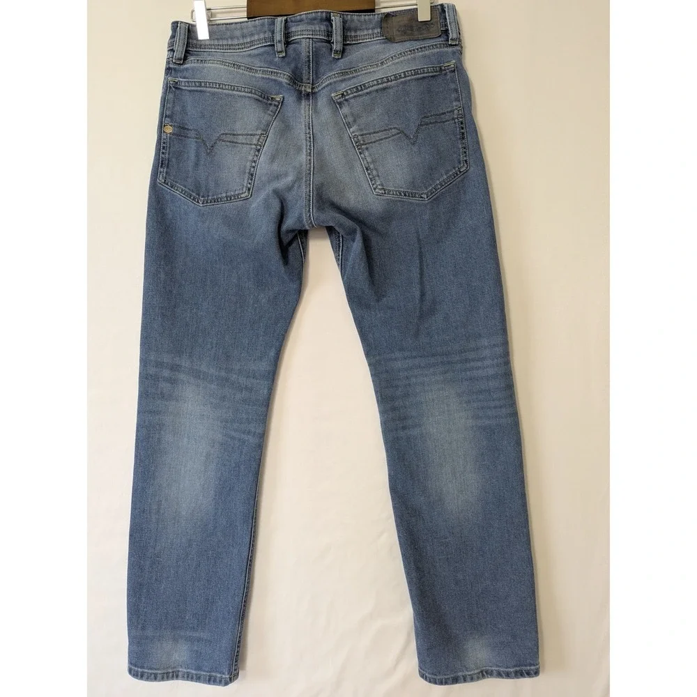 Diesel Waykee Regular Straight Medium Wash Denim Buttonfly Jeans Mens Size 30‎
